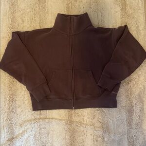 TNA Brown Zip-Up Sweatshirt